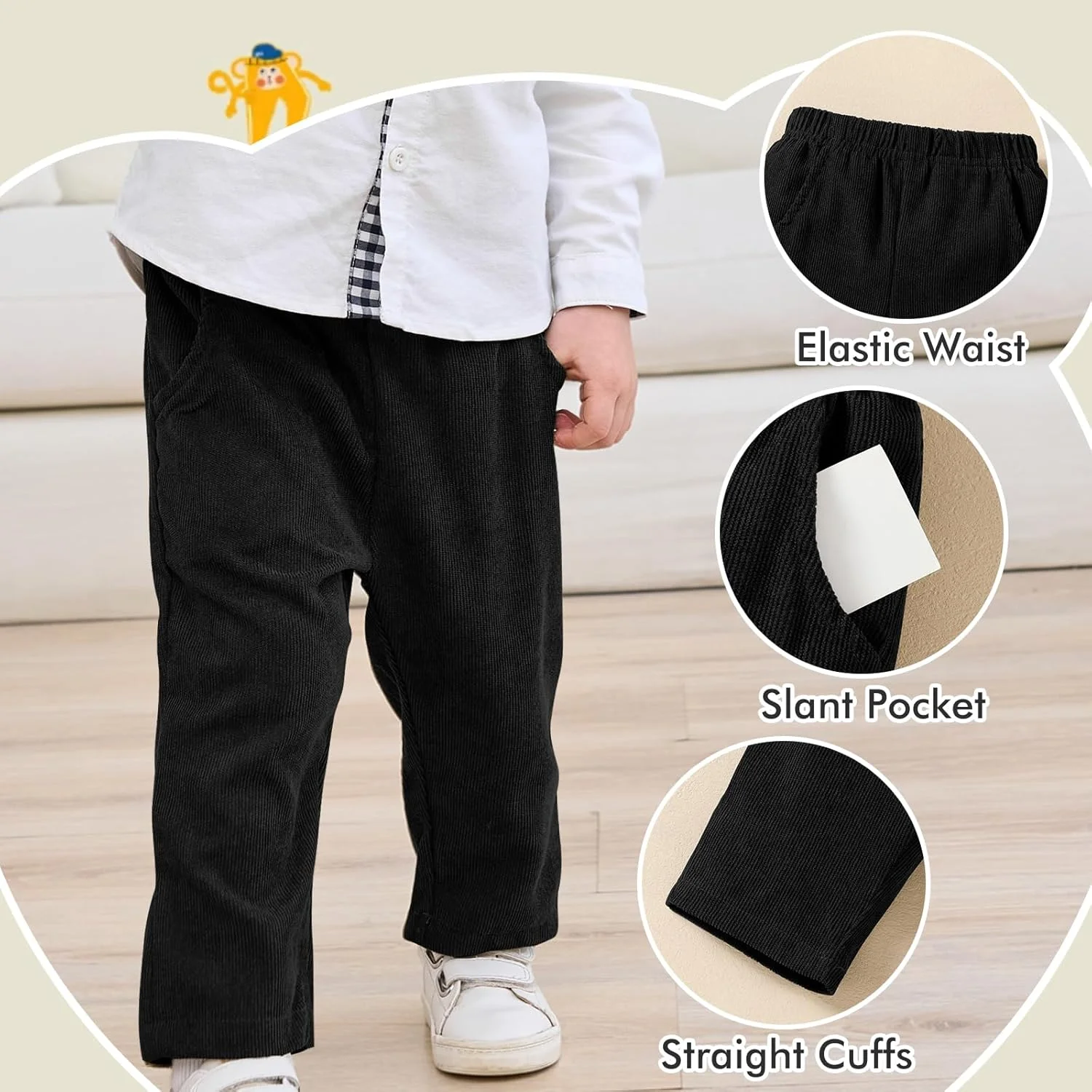 شلوار مخمل کبریتی پسرانه Neutocd، شلوار جاگر فرم نوزادی، شلوار ورزشی کشی، شلوار کتان پسرانه با جیب