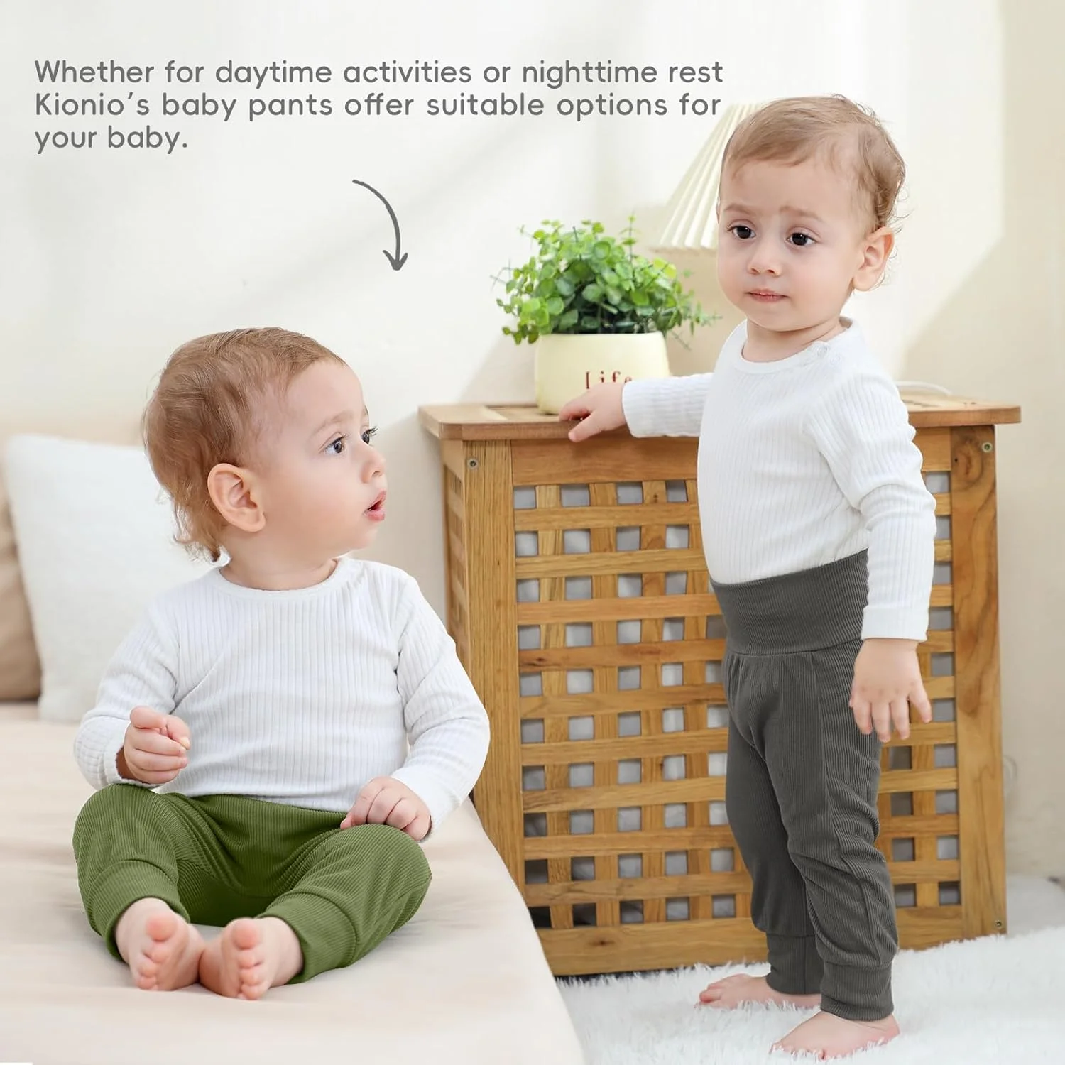 ست شلوار نوزادی پسرانه Kionio، شامل دو عدد لگینگ نوزادی، شلوار راحتی کشی، شلوار ورزشی با کمر کشی، لباس پسرانه کودک نوپا، رنگ ثابت ست شلوار نوزادی پسرانه Kionio، شامل دو عدد لگینگ نوزادی، شلوار راحتی کشی، شلوار ورزشی با کمر کشی، لباس پسرانه کودک نوپا، رنگ ثابت