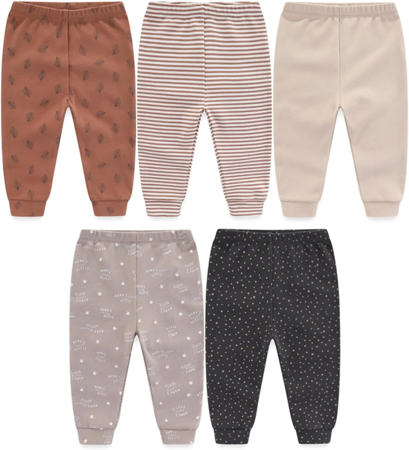 JELYLOVE ست شلوار نوزادی پسرانه دخترانه پنبه ای نرم 5 عددی 0-12 ماهه JELYLOVE ست شلوار نوزادی پسرانه دخترانه پنبه ای نرم 5 عددی 0-12 ماهه