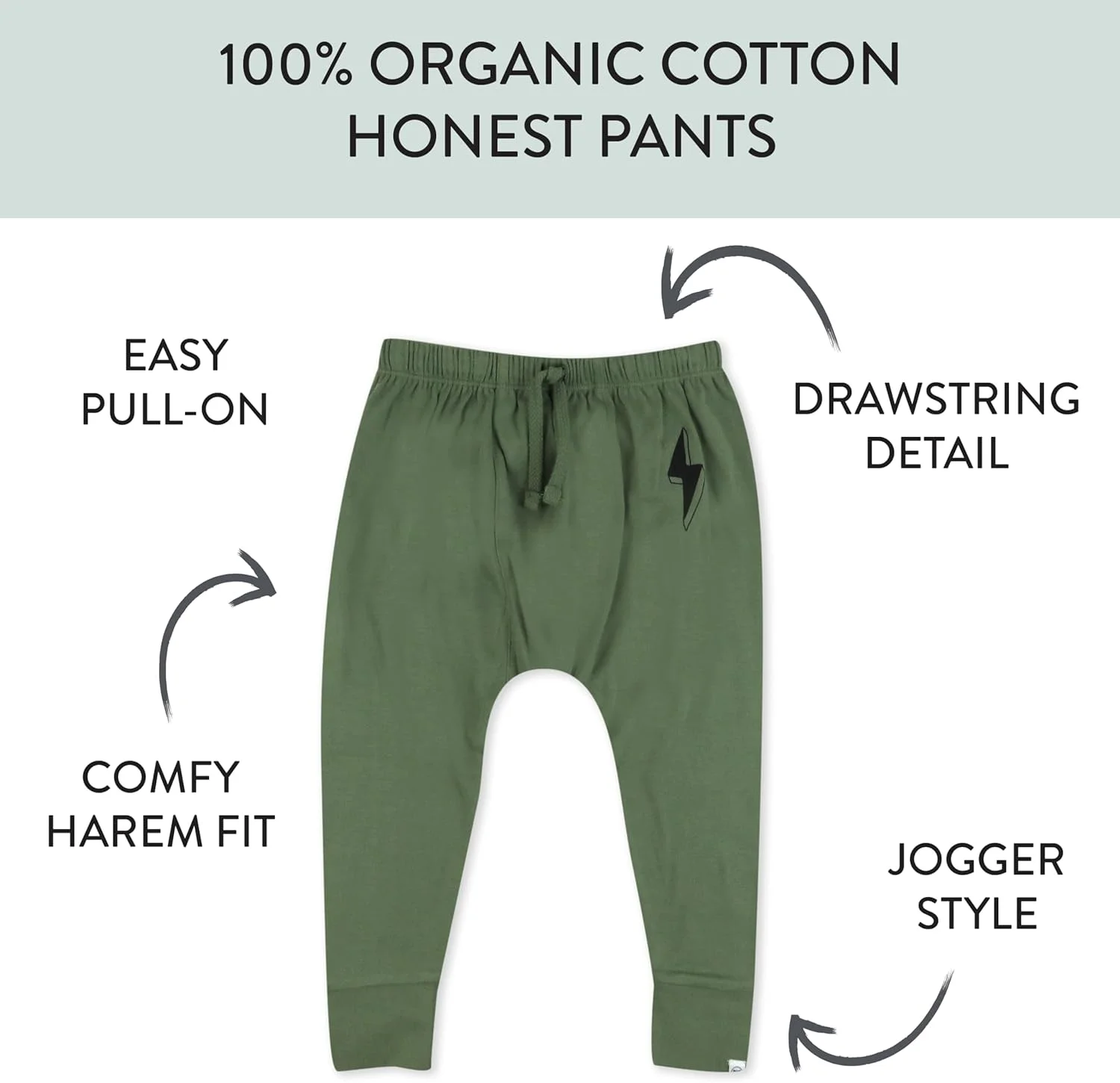 HonestBaby شلوار جاگر چندتایی نوزاد، 100% پنبه ارگانیک، مناسب نوزاد و کودک نوپا، پسرانه، دخترانه، شلوار راحتی (بسته 3 عددی)