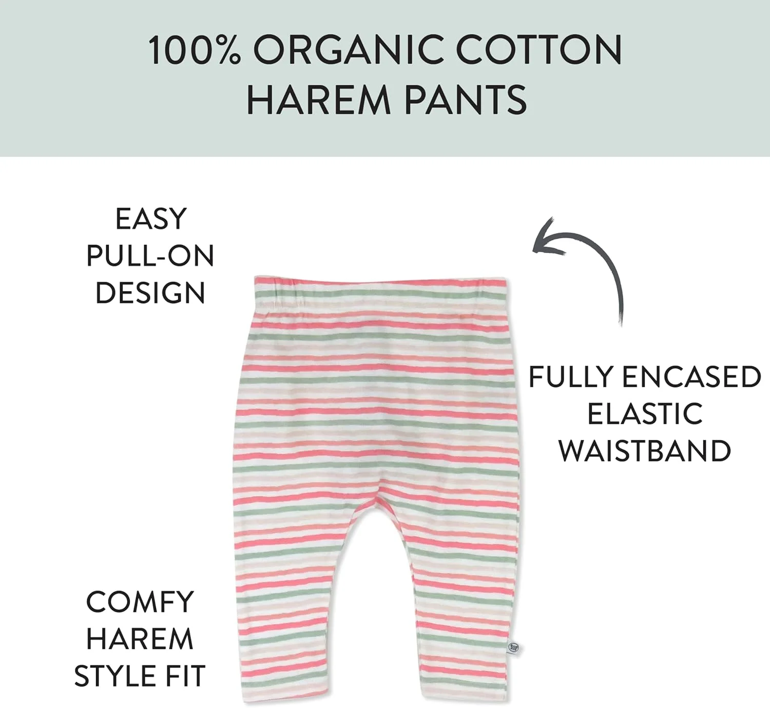 HonestBaby شلوار راحتی چندتایی نوزاد، مدل Harem، با فاق جادار، شلوار کشی، 100% پنبه ارگانیک، مناسب نوزادان پسر و دختر، شلوار غیررسمی (بسته 3 عددی)