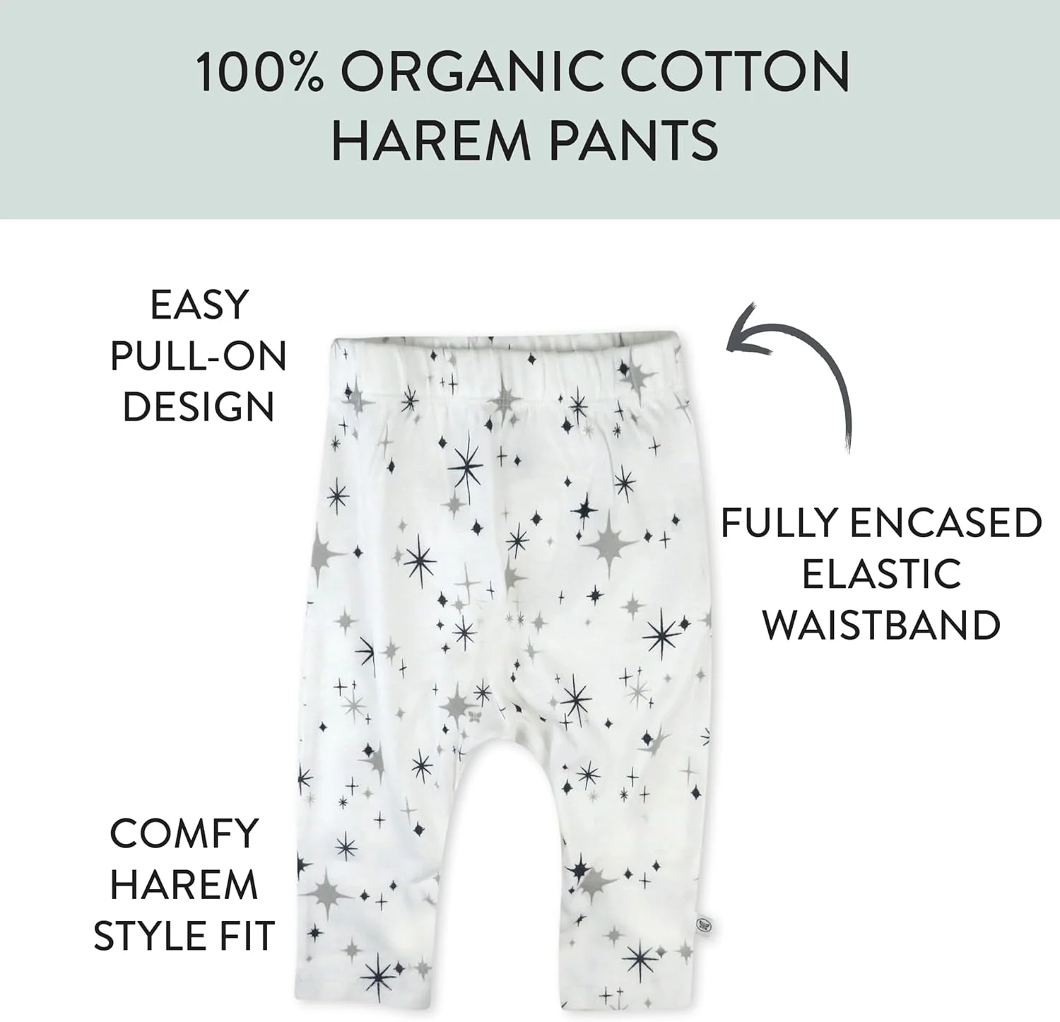 HonestBaby شلوار راحتی چندتایی پسرانه، مدل Harem، با فاق باز، پوشیدن آسان، 100% پنبه ارگانیک برای نوزادان پسر، دختران، شلوار یونیسکس