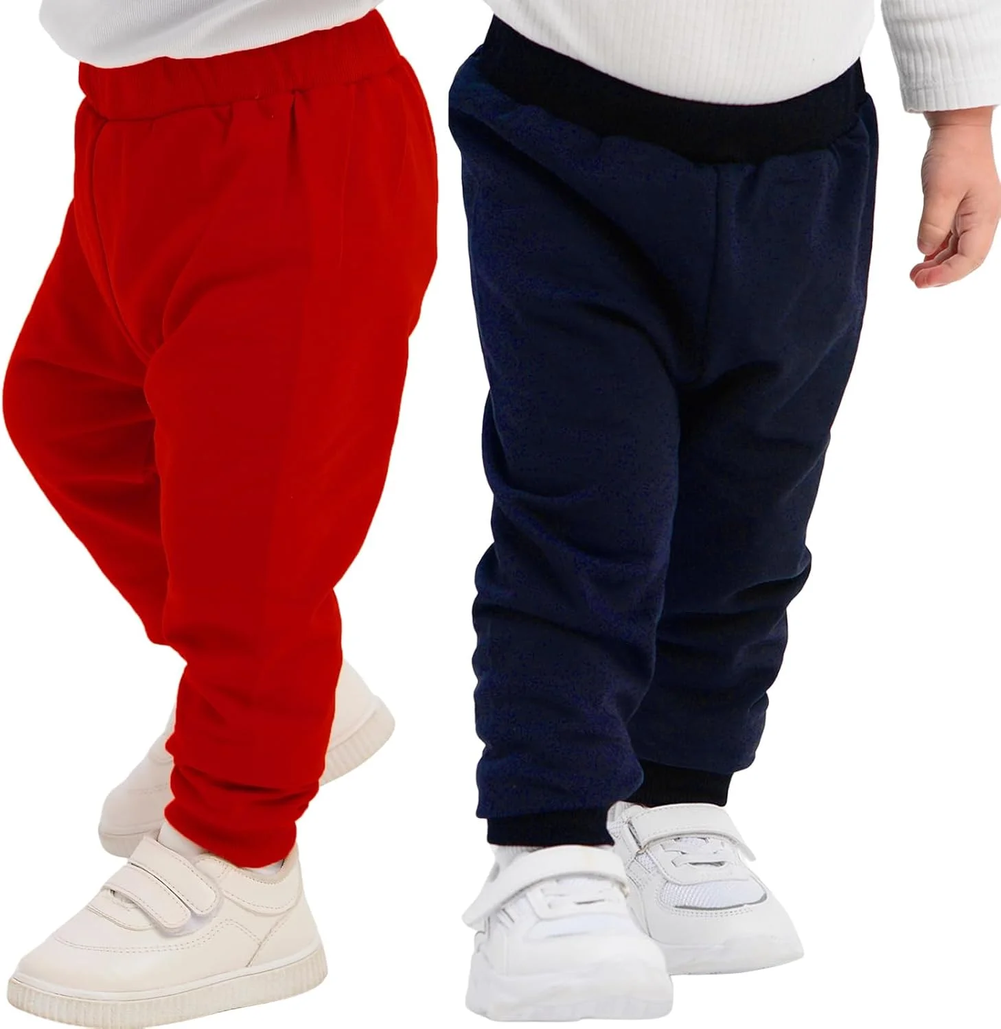 شلوار نخی 100% بچگانه، شلوار کودکانه، بسته 2 عددی شلوار ورزشی غیر رسمی، لباس نرم و راحت برای نوزادان پسر و دختر