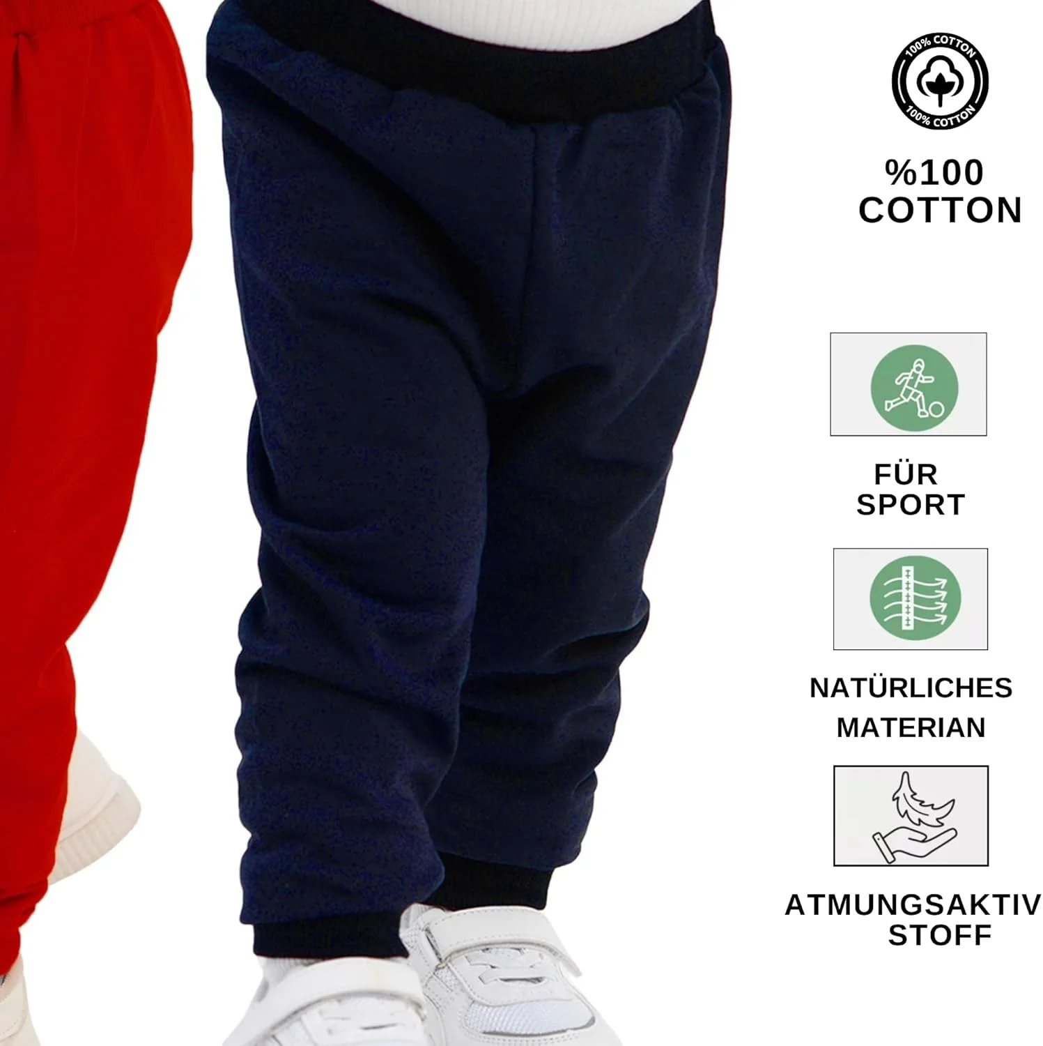 شلوار نخی 100% بچگانه، شلوار کودکانه، بسته 2 عددی شلوار ورزشی غیر رسمی، لباس نرم و راحت برای نوزادان پسر و دختر