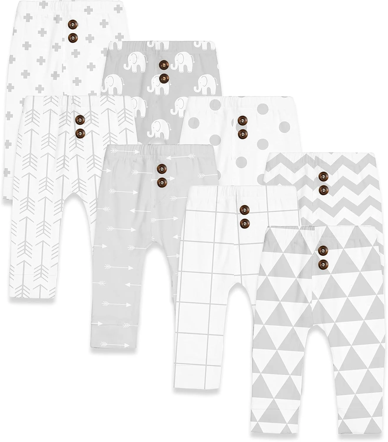 ست 8 عددی شلوار نخی بچه گانه مناسب نوزادان دختر و پسر از بدو تولد تا 24 ماهگی