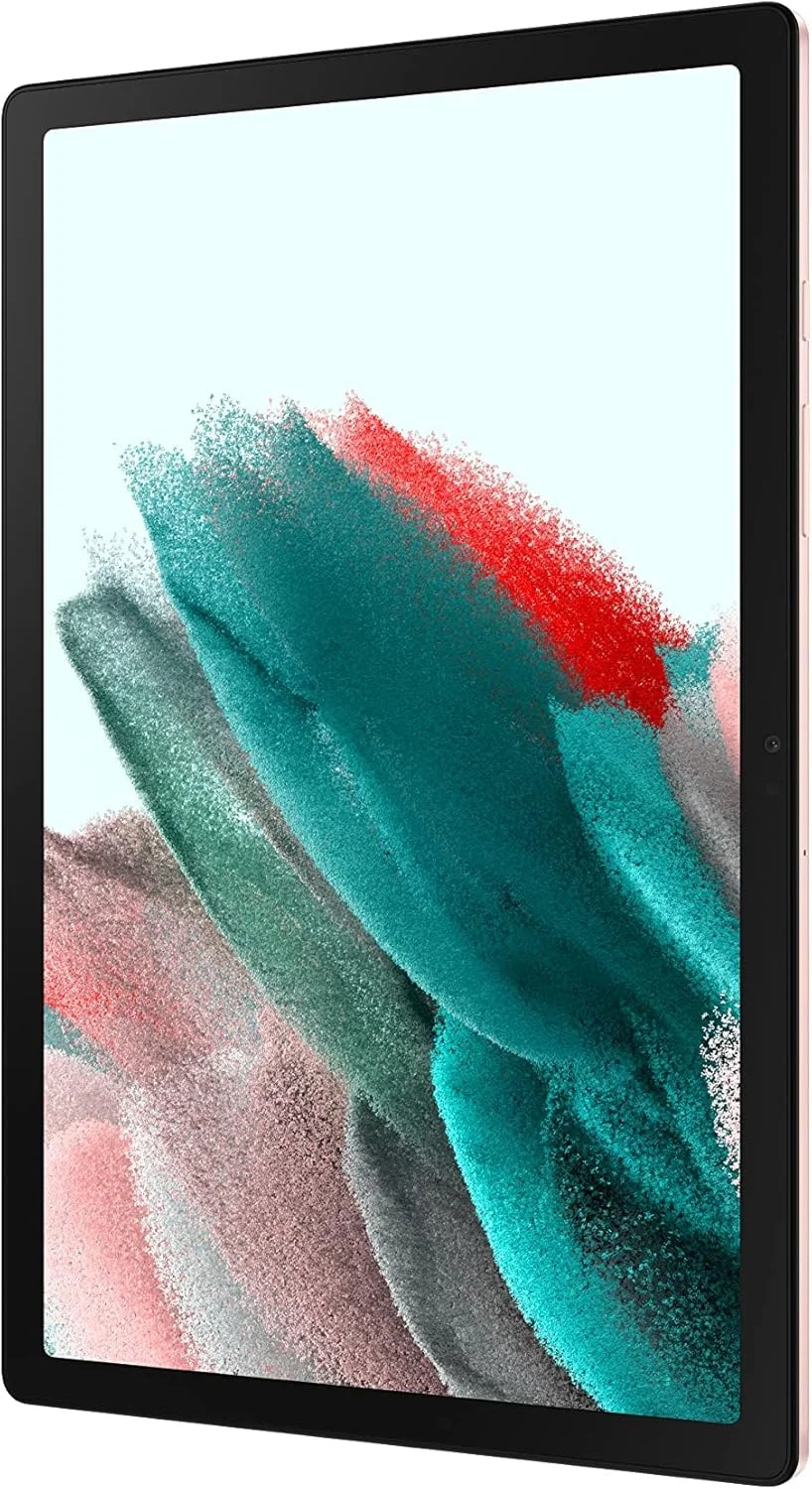 تبلت اندرویدی سامسونگ Galaxy Tab A8 با صفحه نمایش 10.5 اینچی، 64 گیگابایت حافظه، محتوای کودکان، Smart Switch، حافظه قابل ارتقا، باتری بادوام، شارژ سریع، نسخه ایالات متحده، 2022، طلایی صورتی