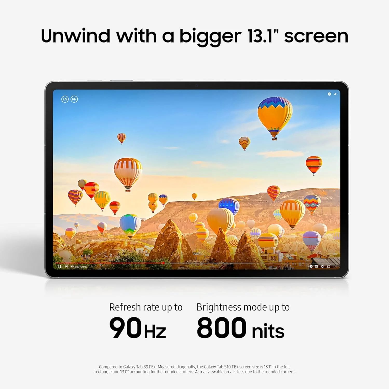 تبلت اندرویدی SAMSUNG Galaxy Tab S10 FE+ با صفحه نمایش بزرگ ۱۳.۱ اینچی، ۱۲۸ گیگابایت حافظه، عمر باتری طولانی، پردازنده Exynos 1580، دارای استاندارد IP68 مقاوم در برابر آب، نرخ تازه سازی ۹۰ هرتز، قلم S Pen برای یادداشت برداری، نسخه ایالات متحده، آبی