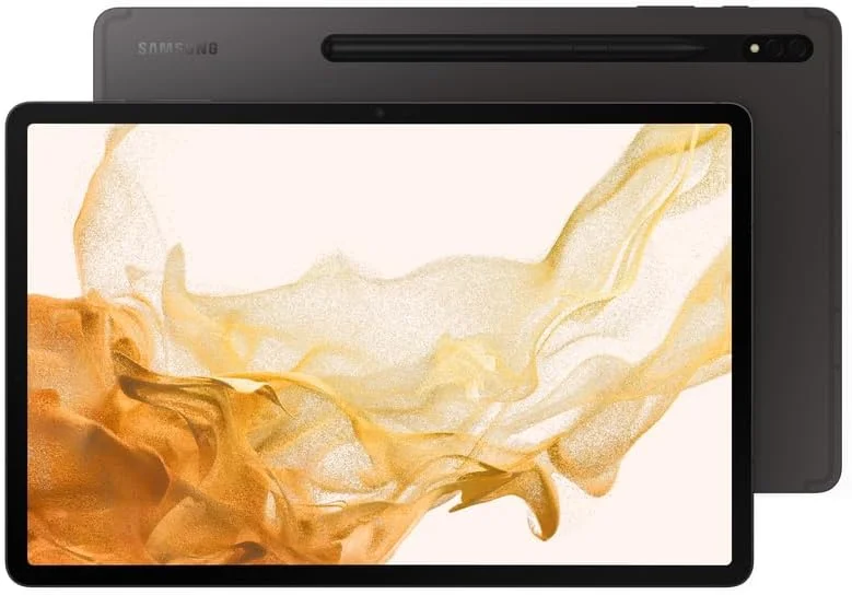 تبلت اندرویدی سامسونگ گلکسی تب S8+، صفحه نمایش بزرگ 12.4 اینچی AMOLED، حافظه 128 گیگابایتی، Wi-Fi 6E، دوربین فوق عریض، قلم S Pen، باتری بادوام، گرافیت