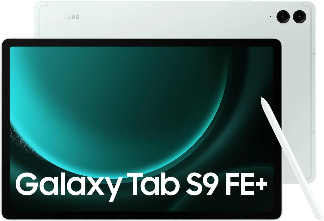 تبلت اندروید سامسونگ گلکسی تب S9 FE+ 5G، رم 8 گیگابایت، حافظه 128 گیگابایت، قلم S Pen شامل، نعنایی (نسخه امارات)