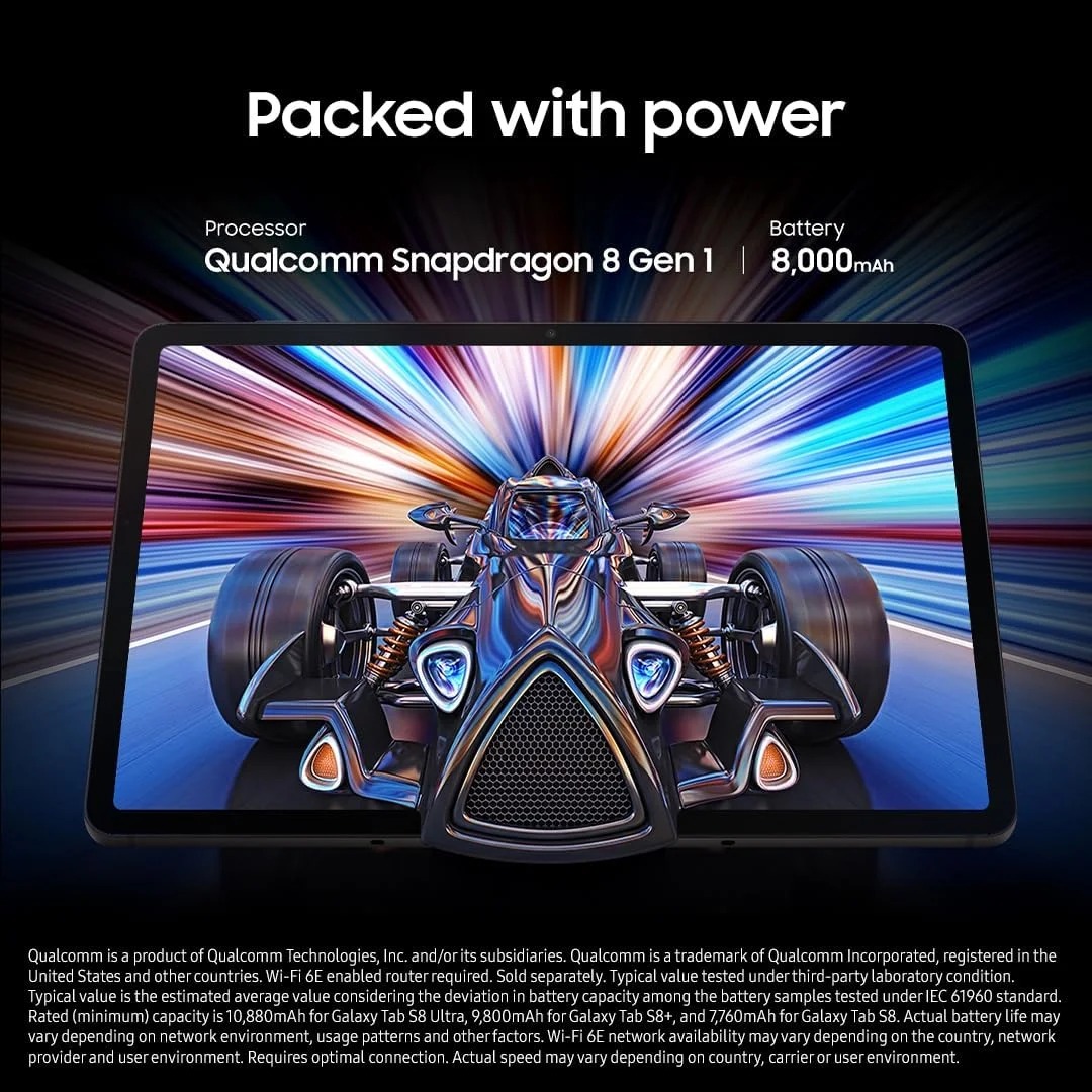 تبلت اندرویدی سامسونگ گلکسی تب S8+، صفحه نمایش بزرگ 12.4 اینچی AMOLED، حافظه 128 گیگابایتی، Wi-Fi 6E، دوربین فوق عریض، قلم S Pen، باتری بادوام، گرافیت تبلت اندرویدی سامسونگ گلکسی تب S8+، صفحه نمایش بزرگ 12.4 اینچی AMOLED، حافظه 128 گیگابایتی، Wi-Fi 6E، دوربین فوق عریض، قلم S Pen، باتری بادوام، گرافیت