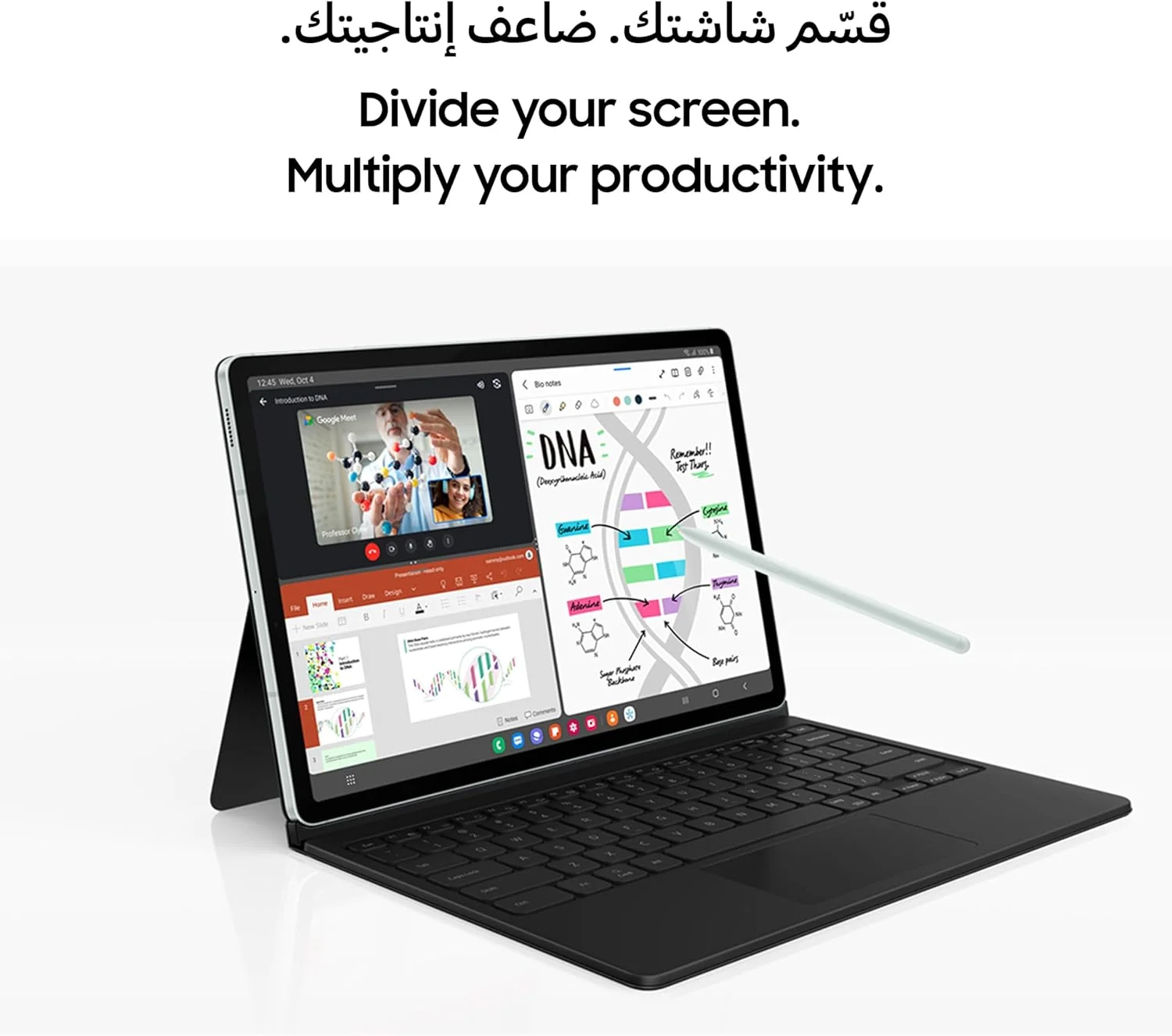 تبلت اندروید سامسونگ گلکسی تب S9 FE+ 5G، رم 8 گیگابایت، حافظه 128 گیگابایت، قلم S Pen شامل، نعنایی (نسخه امارات)