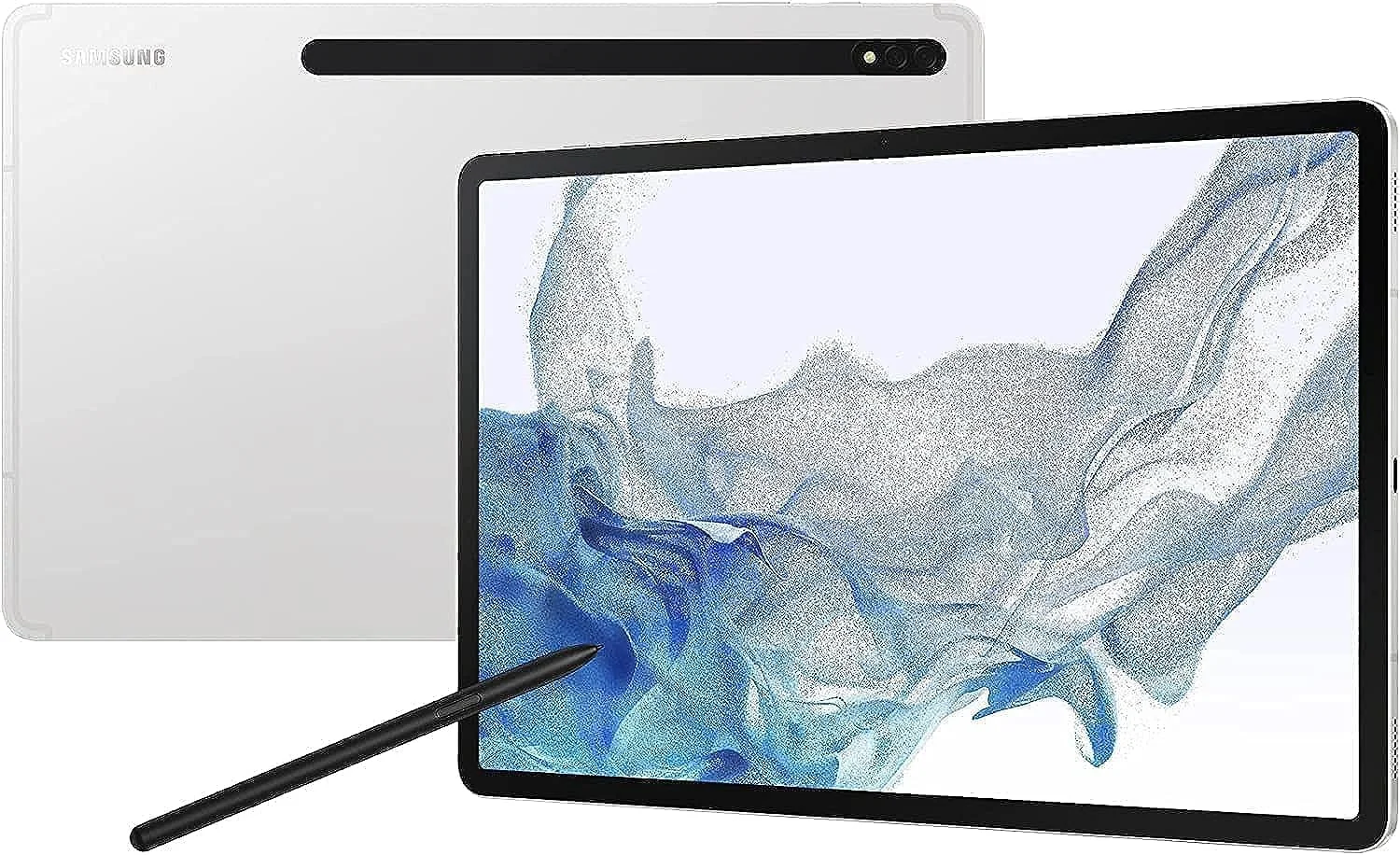 تبلت اندرویدی سامسونگ گلکسی تب S8+، صفحه نمایش 12.4 اینچی LCD، حافظه 128 گیگابایتی، قلم S Pen شامل، Qualcomm Snapdragon، باتری تمام روز، دوربین فوق عریض، 5G + WiFi، نقره ای (نسخه امارات)