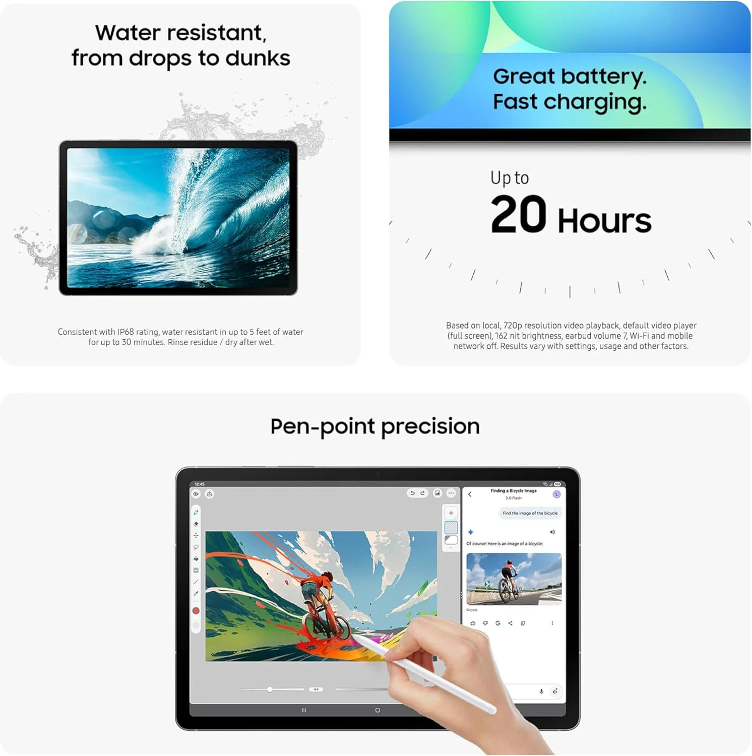 تبلت اندرویدی SAMSUNG Galaxy Tab S10 FE با حافظه 128 گیگابایت و وای فای، صفحه نمایش بزرگ، عمر باتری طولانی، پردازنده Exynos 1580، مقاومت در برابر آب IP68، نرخ نوسازی 90 هرتز، قلم S برای یادداشت برداری، نسخه ایالات متحده، آبی تبلت اندرویدی SAMSUNG Galaxy Tab S10 FE با حافظه 128 گیگابایت و وای فای، صفحه نمایش بزرگ، عمر باتری طولانی، پردازنده Exynos 1580، مقاومت در برابر آب IP68، نرخ نوسازی 90 هرتز، قلم S برای یادداشت برداری، نسخه ایالات متحده، آبی