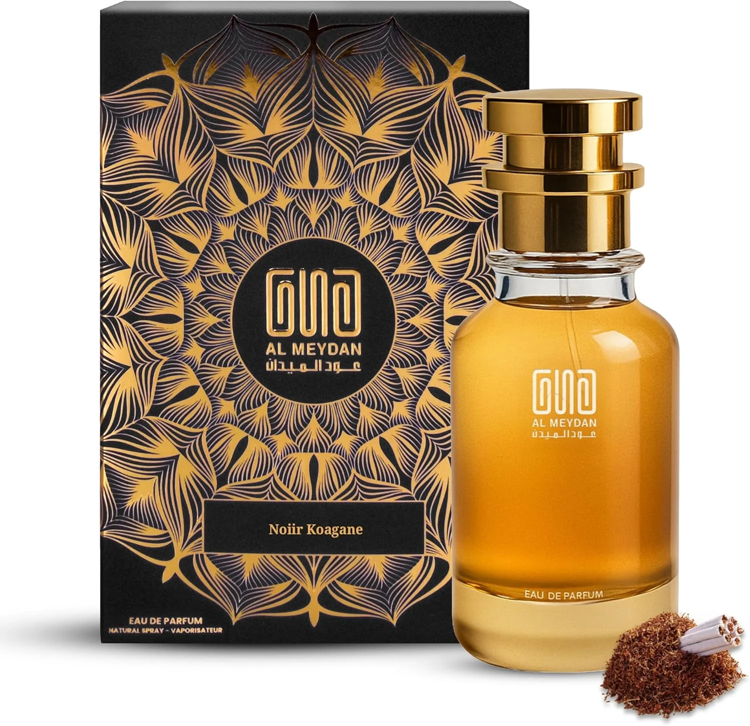 عطر روغنی عود المیدان زنانه و مردانه – الهام گرفته از نویر کوگان – رایحه بدون الکل با تنباکو، وتیور، المی، زعفران و چرم – ماندگاری بالا، جسورانه و دودی (80 میلی لیتر)