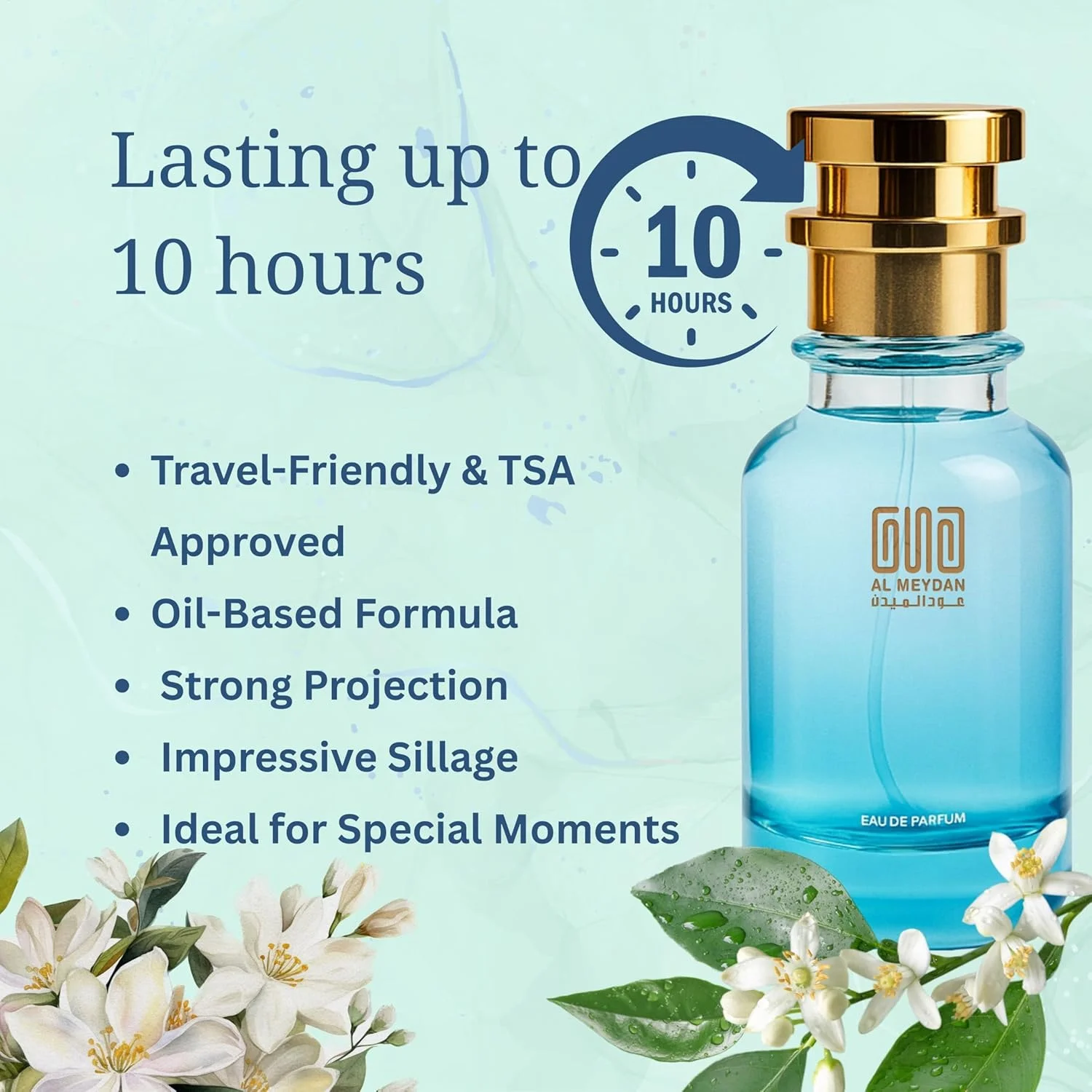 عطر روغنی زنانه عود المیدان – الهام گرفته از عطر عود سیو تا کویین، رایحه شرقی گلی با نت های چای، یاس و عود – بدون الکل – ماندگاری 8 ساعته برای ظرافت سلطنتی (80 میلی لیتر)