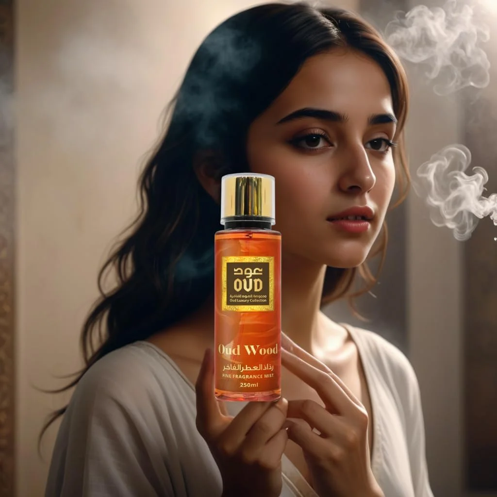 بادی میست عود وود فاین فرگرنس از کالکشن لوکس عود 250 میلی لیتر - رایحه ماندگار، جوهره لوکس دبی - رایحه های شرقی، چوبی و گورمند - ایده آل برای استفاده روزانه به عنوان اسپری بدن یا میست مو
