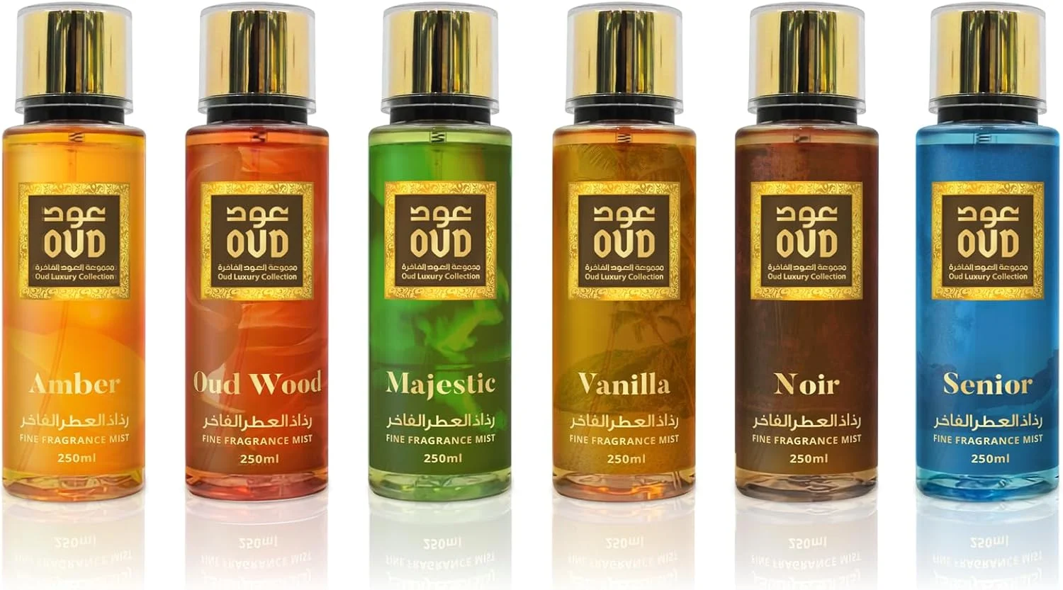 بادی میست عود وود فاین فرگرنس از کالکشن لوکس عود 250 میلی لیتر - رایحه ماندگار، جوهره لوکس دبی - رایحه های شرقی، چوبی و گورمند - ایده آل برای استفاده روزانه به عنوان اسپری بدن یا میست مو