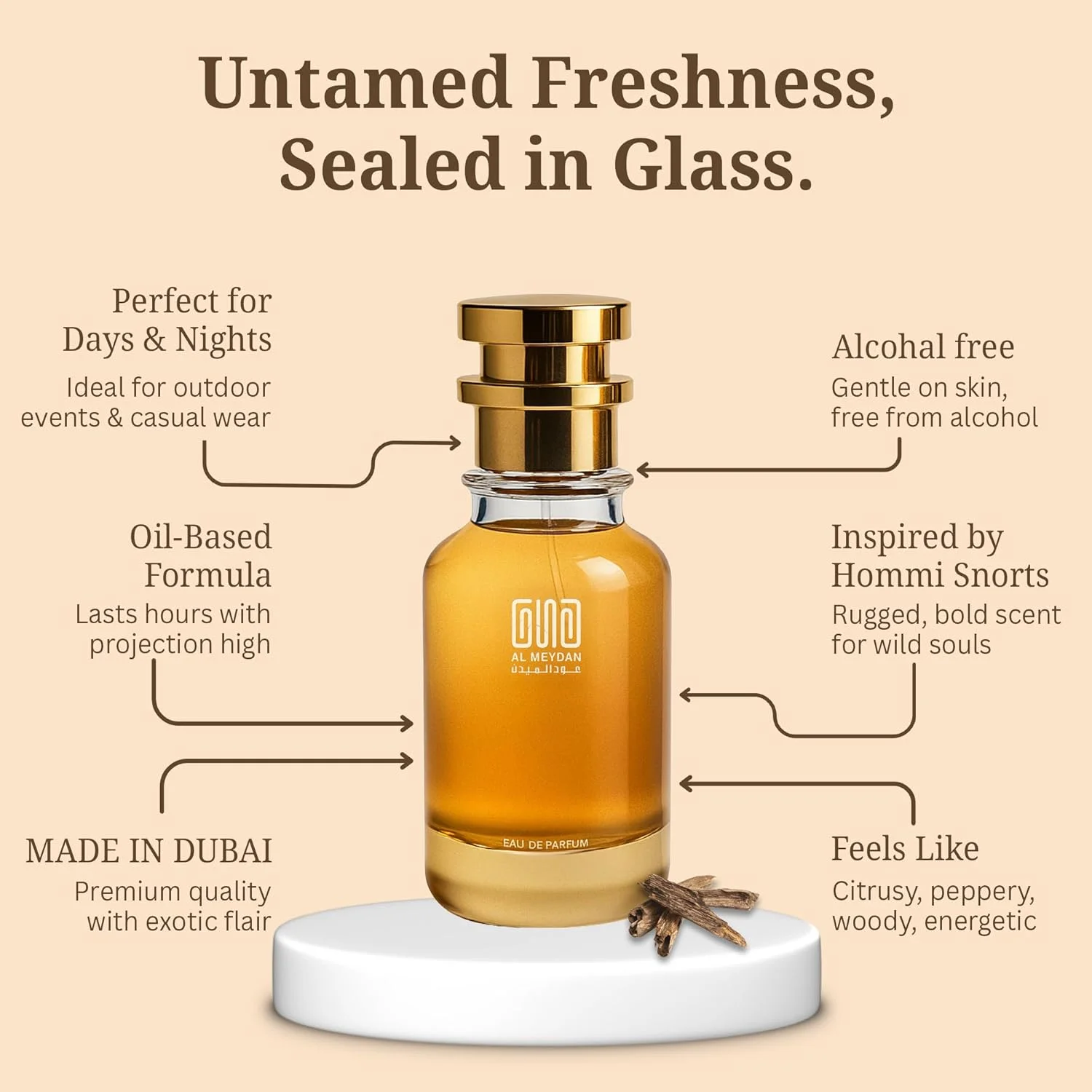 عطر روغنی عود المیدان زنانه و مردانه – مشابه رایحه Bade A Oudd Glories – عطر روغنی شرقی بدون الکل با زعفران، عود و مشک – ماندگاری طولانی 10-12 ساعت (200 میلی لیتر)