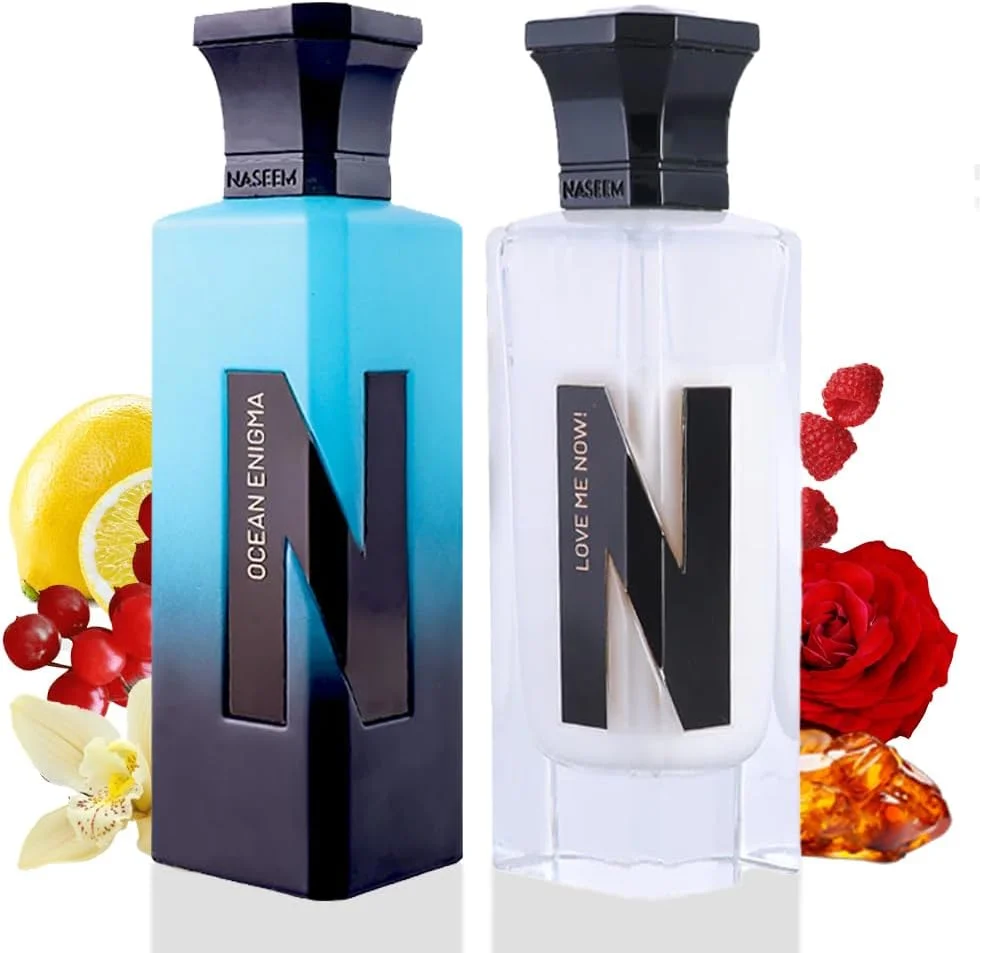 ادکلن های ناسیم Ocean Enigma و Love Me Now Aqua | عطر یونیسکس با رایحه مرکبات تازه، ادویه ای، نت های چوبی و ترکیب ظریف گل و عود | ماندگاری طولانی، مناسب برای تمام مناسبت ها (ترکیبی - 75 میلی لیتر) ادکلن های ناسیم Ocean Enigma و Love Me Now Aqua | عطر یونیسکس با رایحه مرکبات تازه، ادویه ای، نت های چوبی و ترکیب ظریف گل و عود | ماندگاری طولانی، مناسب برای تمام مناسبت ها (ترکیبی - 75 میلی لیتر)