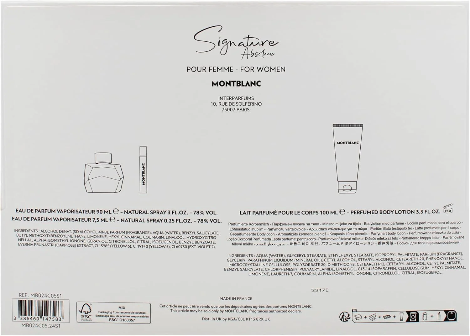 ست هدیه ادو پرفیوم زنانه مون بلان سیگنیچر ابسولو کریسمس 3 تکه