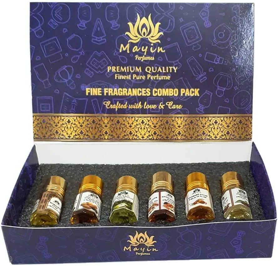 ست هدیه عطر مردانه و زنانه ماین پرفیومز | عطر با رایحه لوکس و ماندگاری طولانی | بسته هدیه | رایحه ادویه ای | 6*3 میلی لیتر