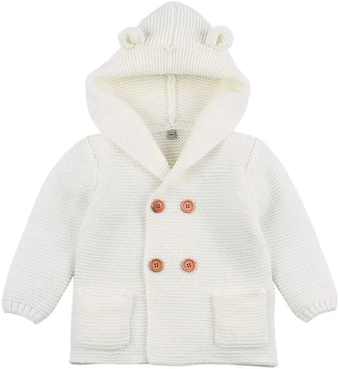 ژاکت بافتنی کلاه دار کودک VICROAD، کت گرم پسرانه دخترانه