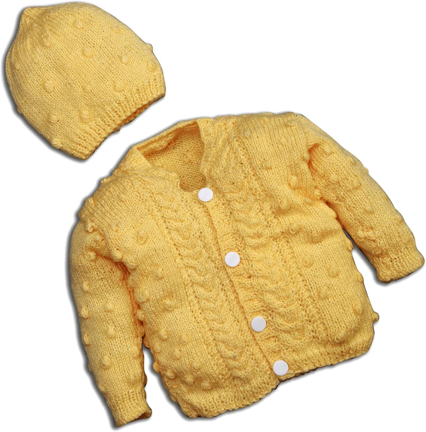 هودی آستین بلند بافتنی نوزادی پسرانه و دخترانه Snuglily با گوش خرگوشی به همراه کلاه نوزادی