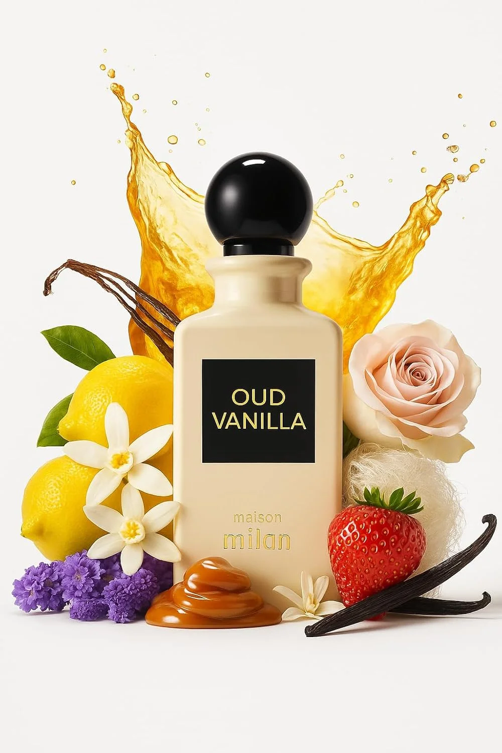 ادکلن унисекс وانیل عود Maison Milan – ادو پرفیوم ماندگار، 90 میلی لیتر – رایحه لوکس و شیک برای آقایان و بانوان – ساخت امارات متحده عربی