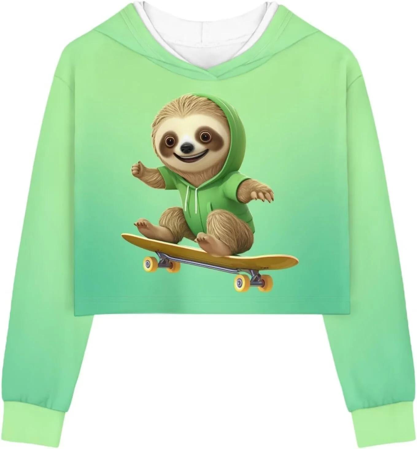 Showudesigns نیم تنه تاپ دخترانه مناسب 5 تا 14 سال، هودی Kawaii، پلیور نوجوانان