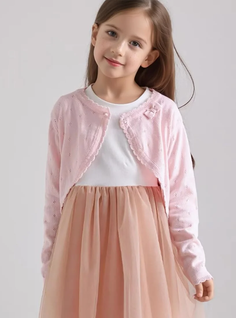 ژاکت بافتنی دخترانه Miccina، شال بولرو، پوشاننده لباس آستین بلند بچه گانه