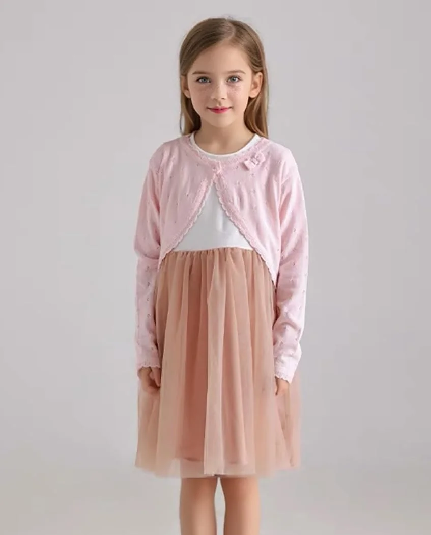 ژاکت بافتنی دخترانه Miccina، شال بولرو، پوشاننده لباس آستین بلند بچه گانه