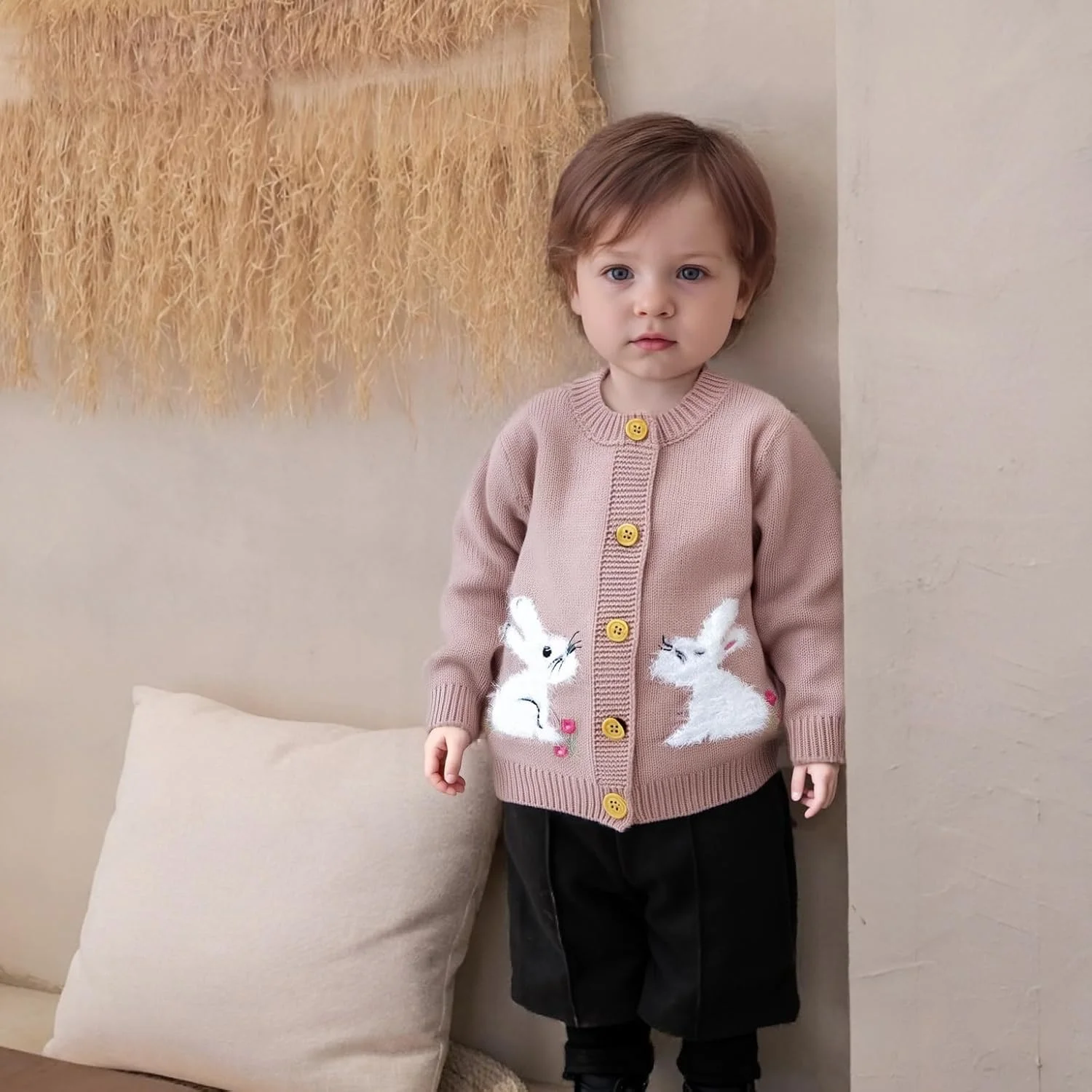 پلیور بافتنی بچه گانه mimixiong، ژاکت آستین بلند، لباس های نرم و راحت پسرانه و دخترانه