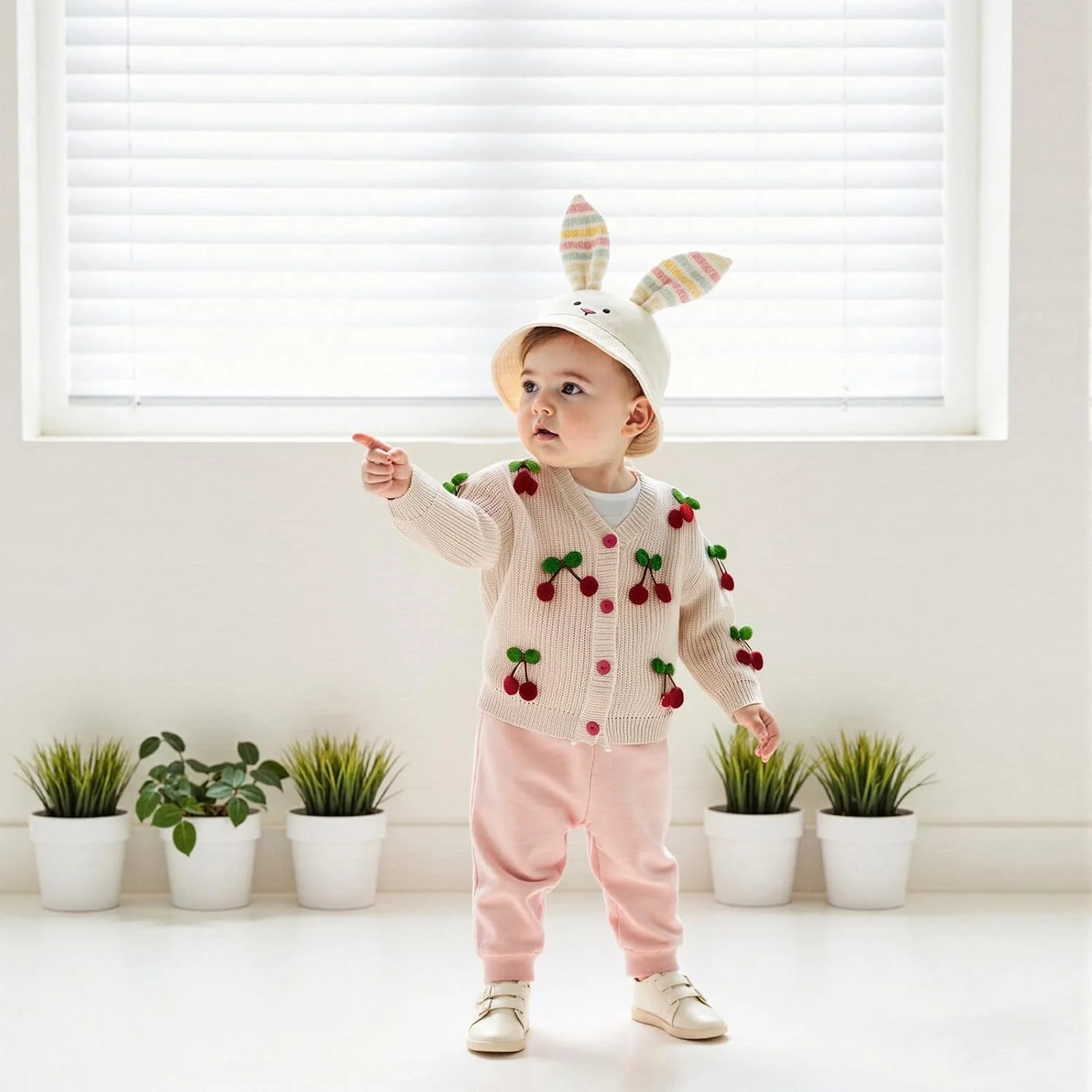 ژاکت بافتنی دخترانه MAHUAOYIXI، آستین بلند، یقه هفت، تزیین گیلاس، ژاکت کش باف پشمی، لباس های پاییزی و زمستانی، دکمه دار، گرم