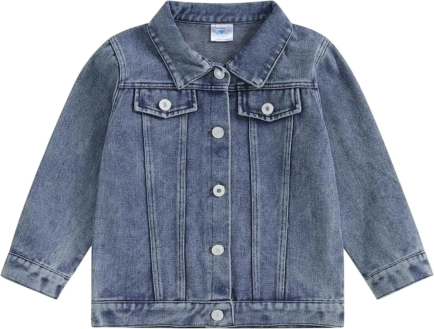 کت جین خواهر بزرگ Licupiee، کت جین دکمه دار آستین بلند با گلدوزی حروف برای دختر بچه نوپا، لباس بیرونی پاییزی نوزاد