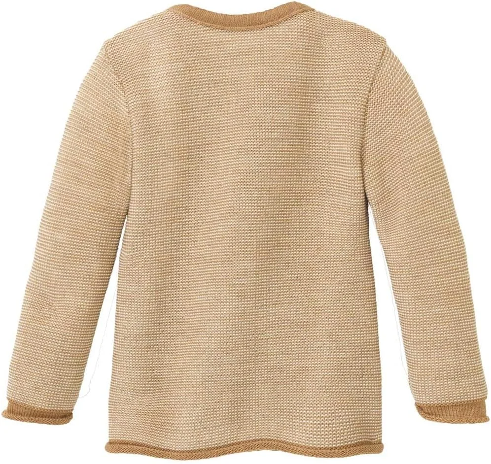 ژاکت ملانژ Disana، 100% پشم مرینوس ارگانیک دارای گواهینامه GOTS، IVN Best | با بسته‌شدن دورپیچ | نوزاد، کودک نوپا، کودک، یونیسکس | ساخت آلمان