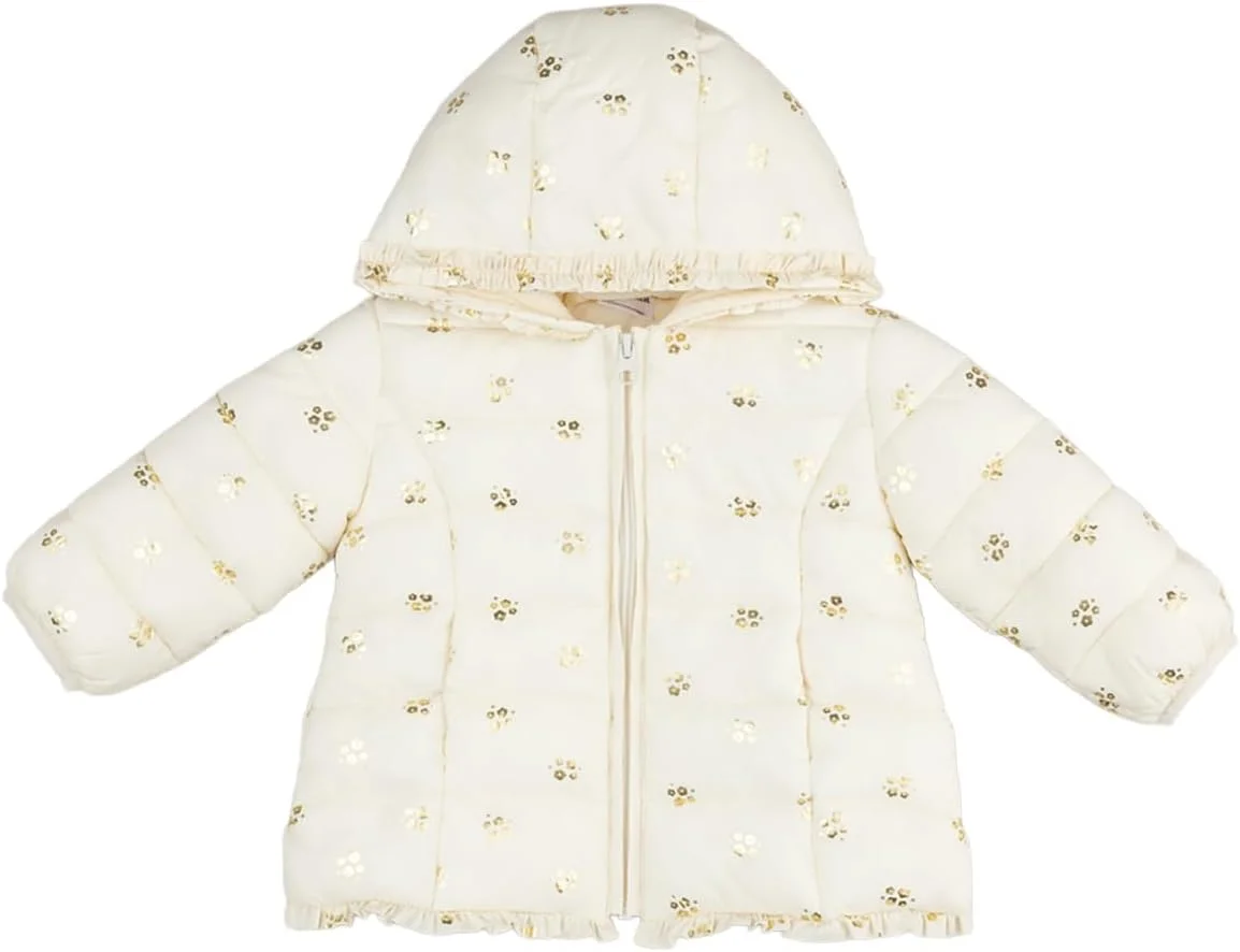 کاپشن سبک وزن دخترانه پریناتال با کلاه و زیپ، ایده آل برای پاییز