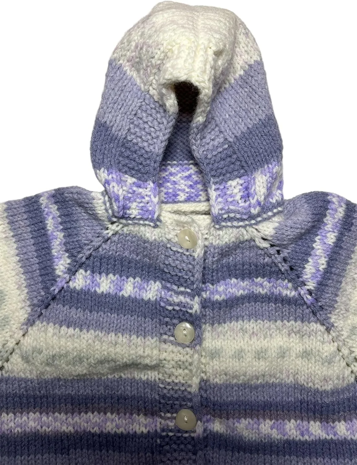 ژاکت کلاه دار بافتنی دستبافت نوزاد با دکمه - ژاکت بافتنی نوزادی برای پسران و دختران - 3-6 ماه - چند رنگ