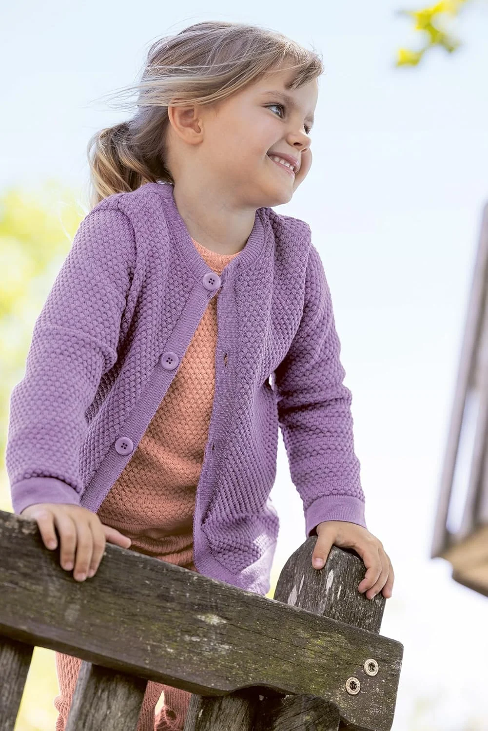 ژاکت بافت لانه زنبوری Disana، ژاکت تابستانی بچگانه 100% پشم مرینوس ارگانیک، مناسب بهار، تابستان و پاییز، دارای دکمه، مناسب نوزاد، کودک نوپا و کودک، یونیسکس، ساخت آلمان، دارای گواهینامه GOTS IVN