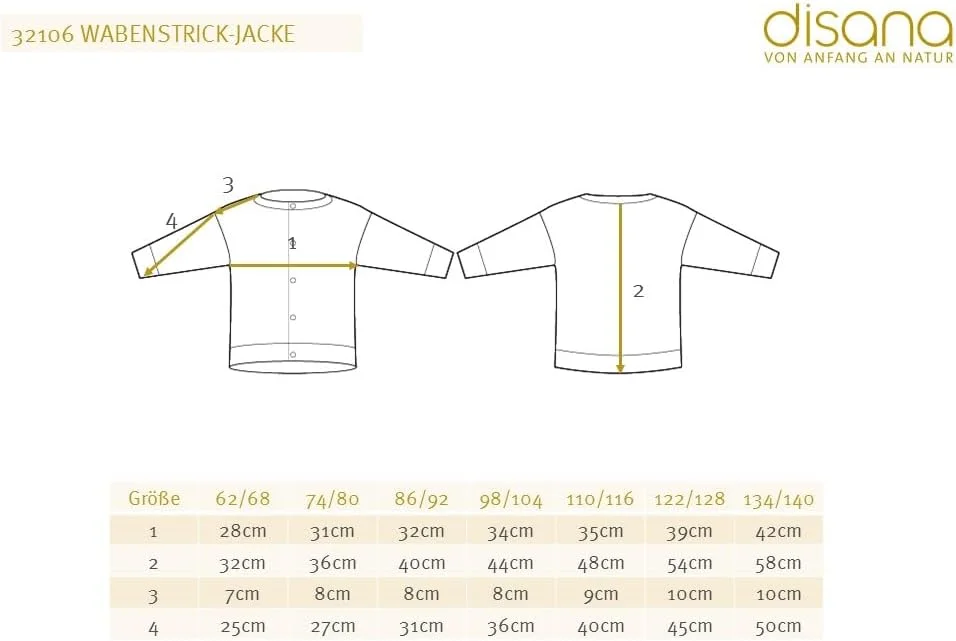 ژاکت بافت لانه زنبوری Disana، ژاکت تابستانی بچگانه 100% پشم مرینوس ارگانیک، مناسب بهار، تابستان و پاییز، دارای دکمه، مناسب نوزاد، کودک نوپا و کودک، یونیسکس، ساخت آلمان، دارای گواهینامه GOTS IVN