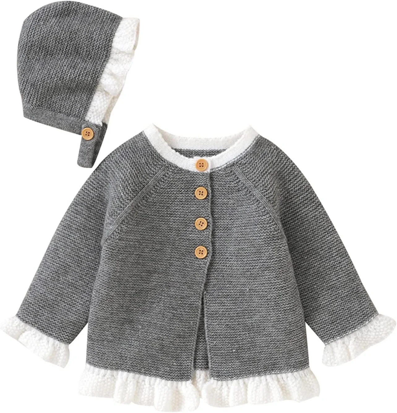 ژاکت بافتنی دخترانه پسرانه گرم تاپ بافتنی بچه گانه ژاکت روپوش دار ساده