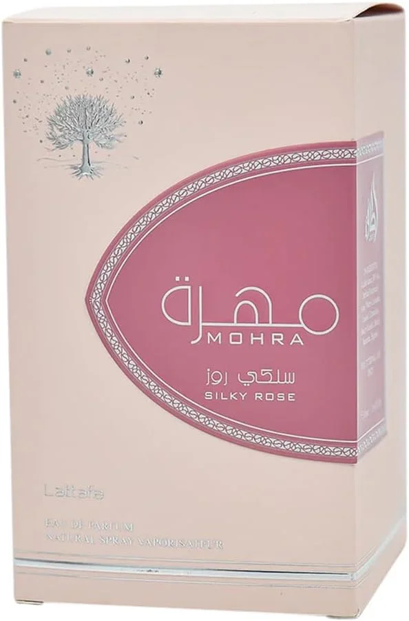 عطر زنانه لطافه مهرا سیلکی رز 100 میلی لیتر | رایحه لوکس با ماندگاری بسیار بالا | ادو پرفیوم | رایحه برای تمام روز |