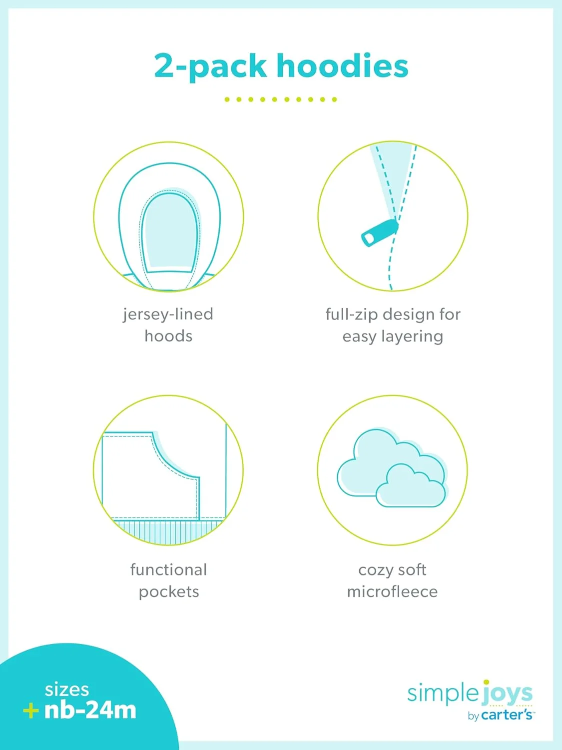 ست 2 عددی هودی زیپدار پشمی دخترانه Simple Joys by Carter's ست 2 عددی هودی زیپدار پشمی دخترانه Simple Joys by Carter's