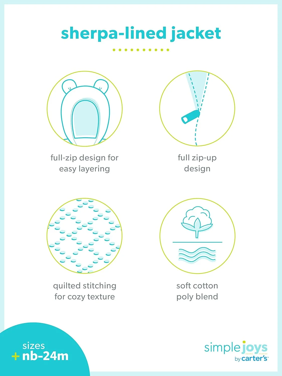 ژاکت سوییتشرت کلاهدار نوزادان کارترز با آستر پشمشیشه ژاکت سوییتشرت کلاهدار نوزادان کارترز با آستر پشمشیشه