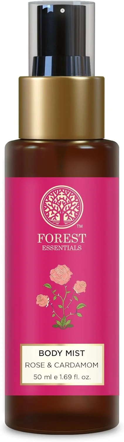 اسپری بدن سایز مسافرتی Forest Essentials با رایحه گل رز و هل 50 میلی لیتر اسپری بدن سایز مسافرتی Forest Essentials با رایحه گل رز و هل 50 میلی لیتر
