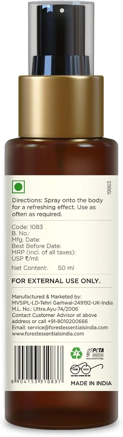 اسپری بدن سایز مسافرتی Forest Essentials با رایحه گل رز و هل 50 میلی لیتر اسپری بدن سایز مسافرتی Forest Essentials با رایحه گل رز و هل 50 میلی لیتر