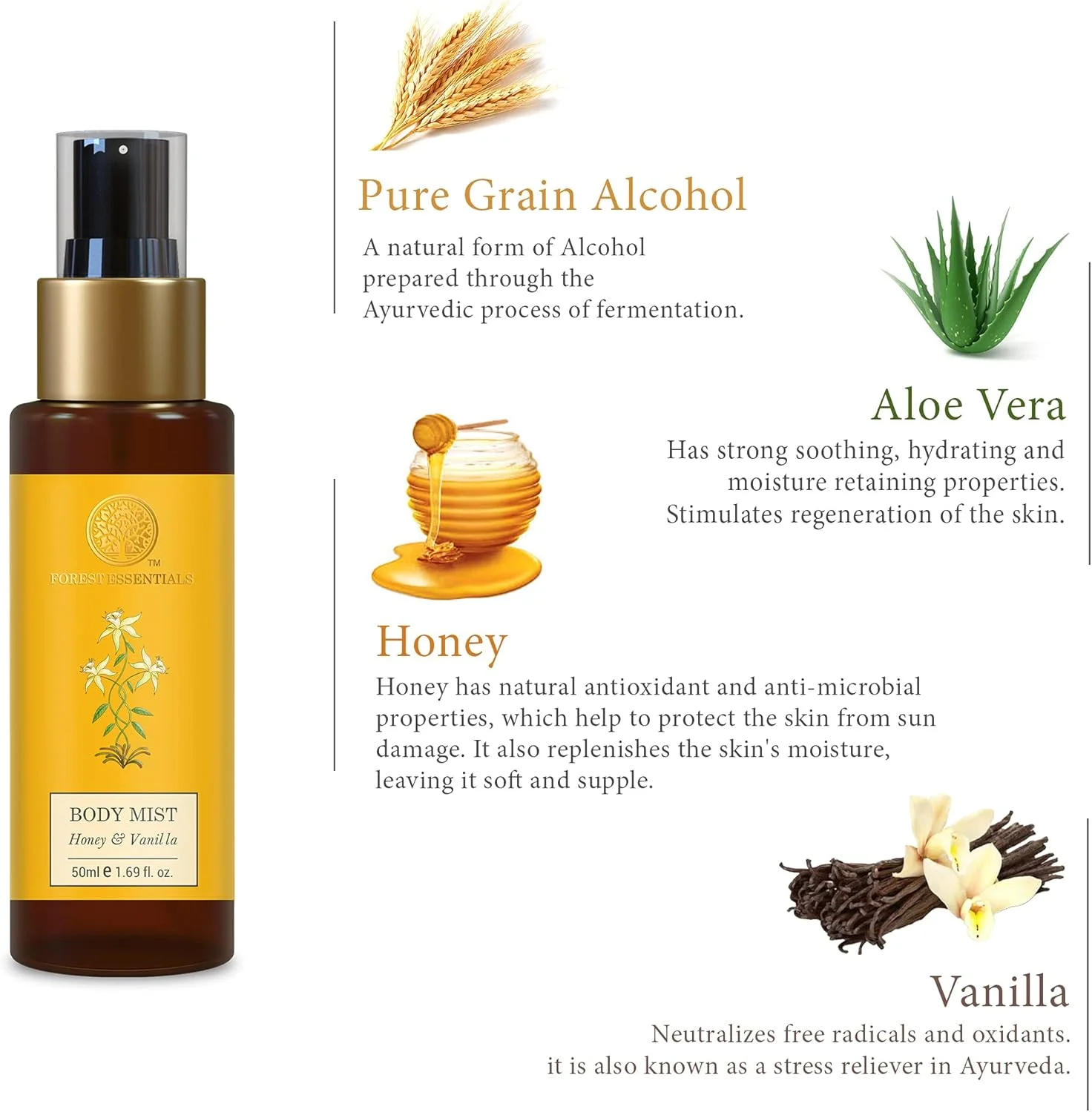 اسپری بدن سایز مسافرتی Forest Essentials با رایحه عسل و وانیل | اسپری بدن طبیعی و آبرسان برای آقایان و بانوان | رایحه لوکس گلی و شرقی | 50 میلی لیتر اسپری بدن سایز مسافرتی Forest Essentials با رایحه عسل و وانیل | اسپری بدن طبیعی و آبرسان برای آقایان و بانوان | رایحه لوکس گلی و شرقی | 50 میلی لیتر