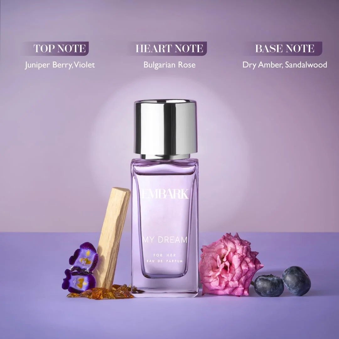 EMBARK My Dream for Her، عطر زنانه، 30 میلی لیتر رایحه گلی، شرقی، چوبی با ماندگاری طولانی، بطری سایز مسافرتی EMBARK My Dream for Her، عطر زنانه، 30 میلی لیتر رایحه گلی، شرقی، چوبی با ماندگاری طولانی، بطری سایز مسافرتی