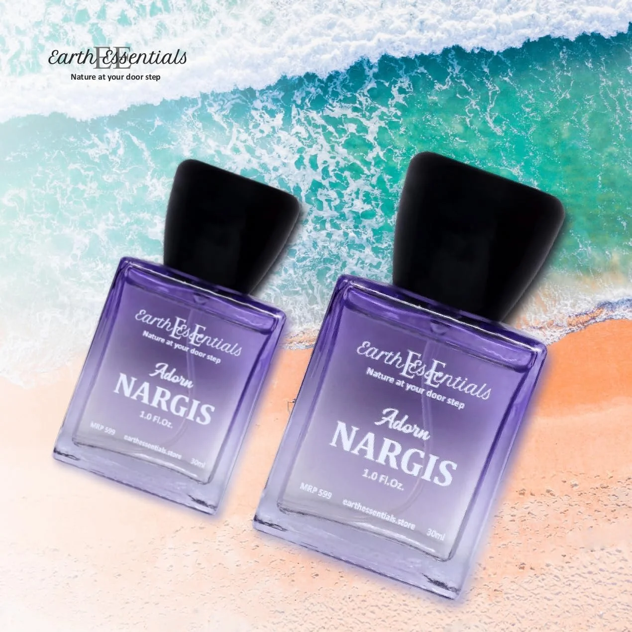 عطر زنانه Earth Essentials Nargis Adorn، رایحه ای طبیعی، ماندگار، گلی و تند با پایه چوبی، رایحه ای ظریف برای استفاده روزمره، مناسبت های خاص، روز ولنتاین و تولد، 50 میلی لیتر، بسته 1 عددی