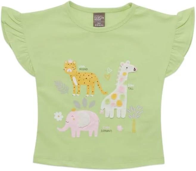 تاپ آستین کوتاه دخترانه Little Kangaroos با یقه گرد