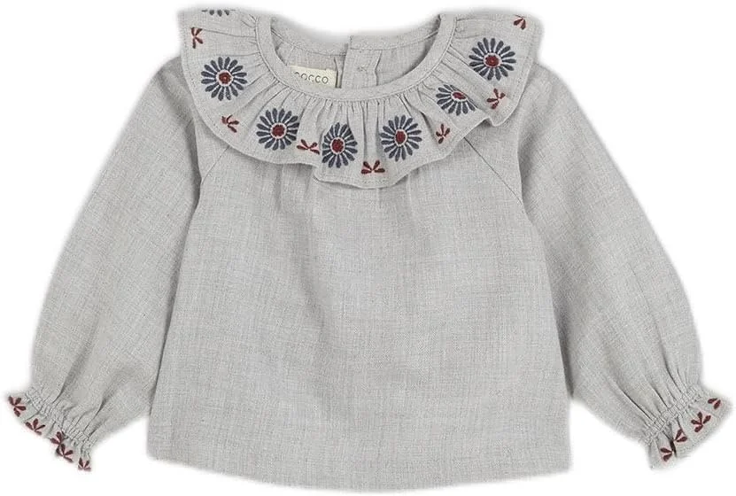 بلوز دخترانه گاکو مدل گلدوزی شده بلوز دخترانه گاکو مدل گلدوزی شده